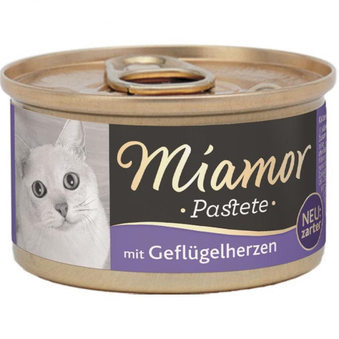 Miamor Pastete Geflügelherzen 85g – 12er-Pack