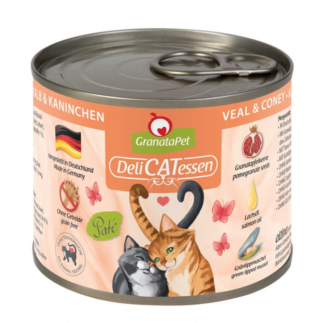 GranataPet Delicatessen Dose Kalb & Kaninchen - 200 g – 6er-Pack