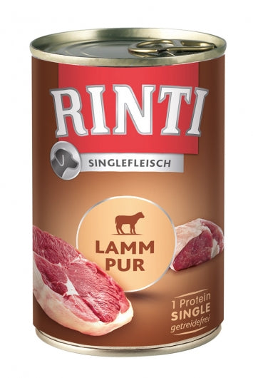 Rinti Singlefleisch Lamm pur 400g – 12er-Pack