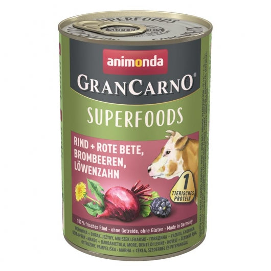Animonda GranCarno Adult Superfood Rind & Rote Beete - 400 g – 6er-Pack