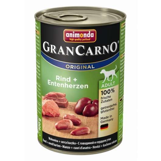 Animonda Dog Dose GranCarno Adult Rind & Entenherzen 400g – 6er-Pack