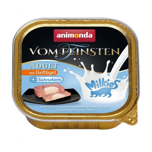Animonda vom Feinsten Milkies Geflügel plus Sahnekern 100g – 32er-Pack