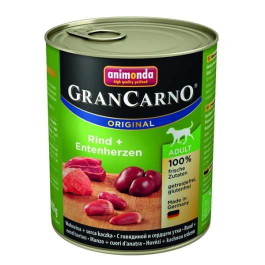 Animonda GranCarno Adult Rind & Entenherzen 800g – 6er-Pack