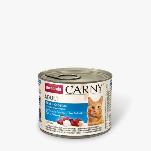 Animonda Cat Dose Carny Adult Rind & Kabeljau & Petersilienwurzeln - 200 g – 6er-Pack