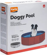 Karlie Doggy Pool - Hundepool faltbar, ohne Aufpumpen, 120 cm, Rot/Blau