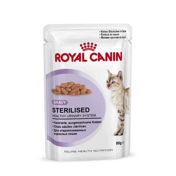 Royal Canin Sterilised in Soße – Nassfutter für kastrierte Katzen – Multipack 12 × 85 g